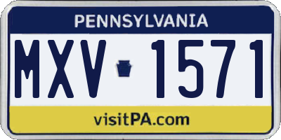 PA license plate MXV1571