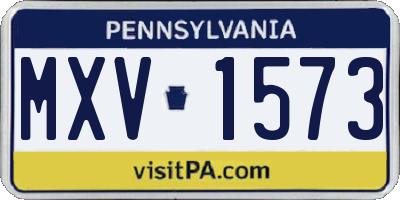 PA license plate MXV1573