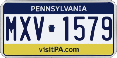 PA license plate MXV1579