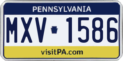 PA license plate MXV1586