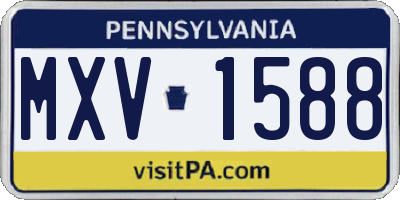 PA license plate MXV1588