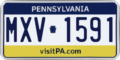 PA license plate MXV1591