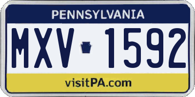 PA license plate MXV1592
