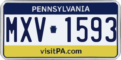 PA license plate MXV1593