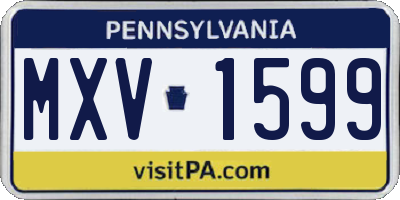 PA license plate MXV1599