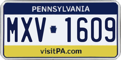 PA license plate MXV1609