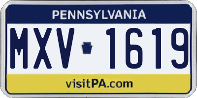 PA license plate MXV1619