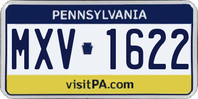 PA license plate MXV1622