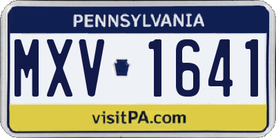 PA license plate MXV1641