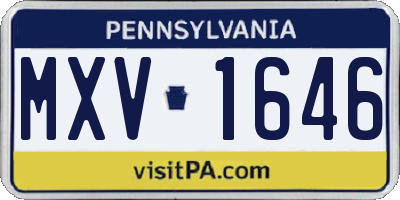 PA license plate MXV1646