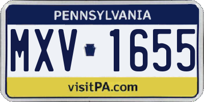 PA license plate MXV1655