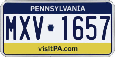 PA license plate MXV1657