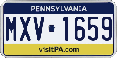 PA license plate MXV1659