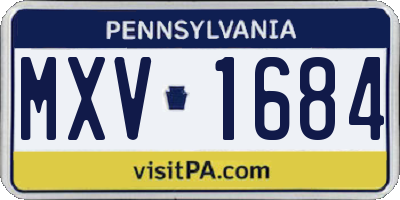 PA license plate MXV1684