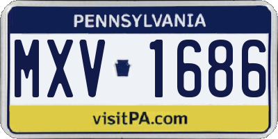 PA license plate MXV1686