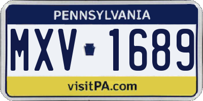 PA license plate MXV1689