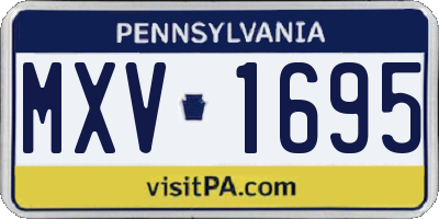 PA license plate MXV1695