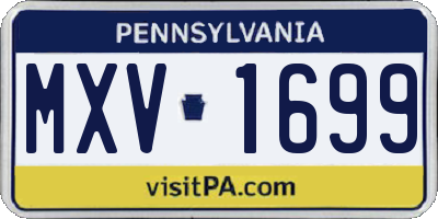 PA license plate MXV1699