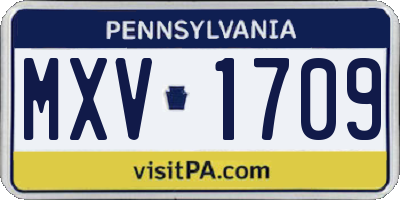 PA license plate MXV1709