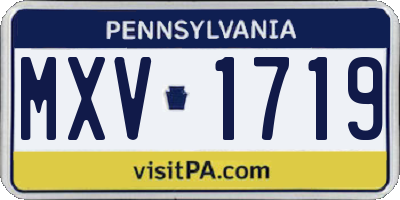 PA license plate MXV1719