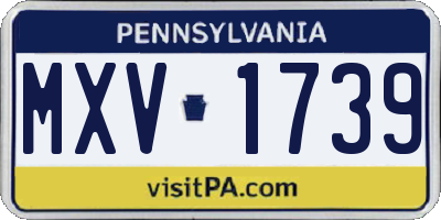 PA license plate MXV1739