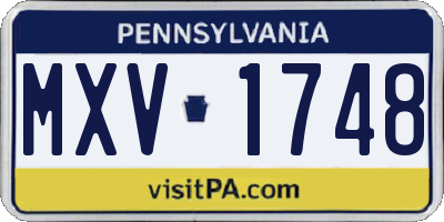 PA license plate MXV1748