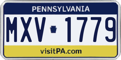 PA license plate MXV1779