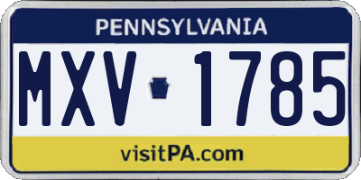 PA license plate MXV1785