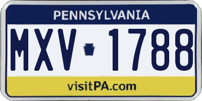 PA license plate MXV1788