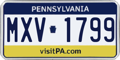 PA license plate MXV1799