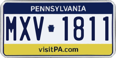 PA license plate MXV1811