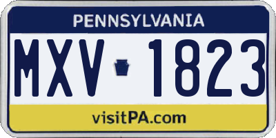 PA license plate MXV1823