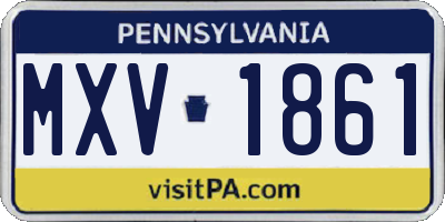 PA license plate MXV1861