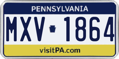PA license plate MXV1864