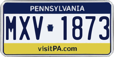PA license plate MXV1873