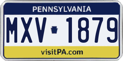 PA license plate MXV1879