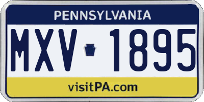 PA license plate MXV1895