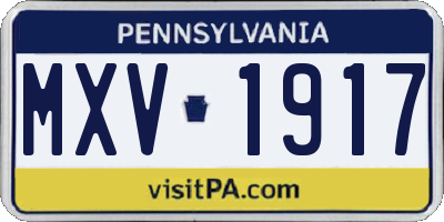 PA license plate MXV1917
