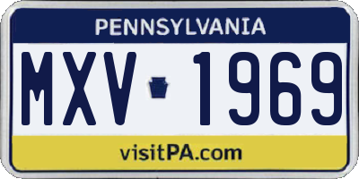 PA license plate MXV1969