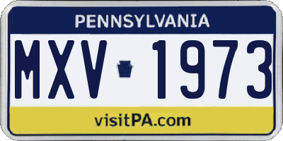PA license plate MXV1973