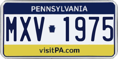 PA license plate MXV1975