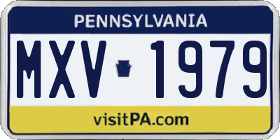 PA license plate MXV1979