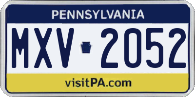 PA license plate MXV2052