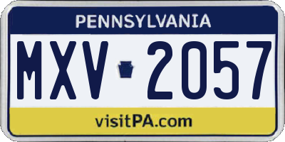 PA license plate MXV2057