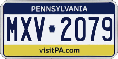 PA license plate MXV2079