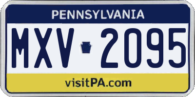 PA license plate MXV2095