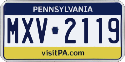 PA license plate MXV2119