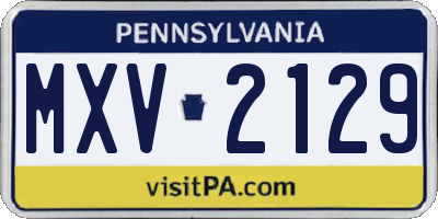 PA license plate MXV2129