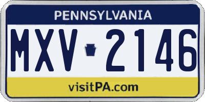 PA license plate MXV2146