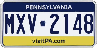 PA license plate MXV2148
